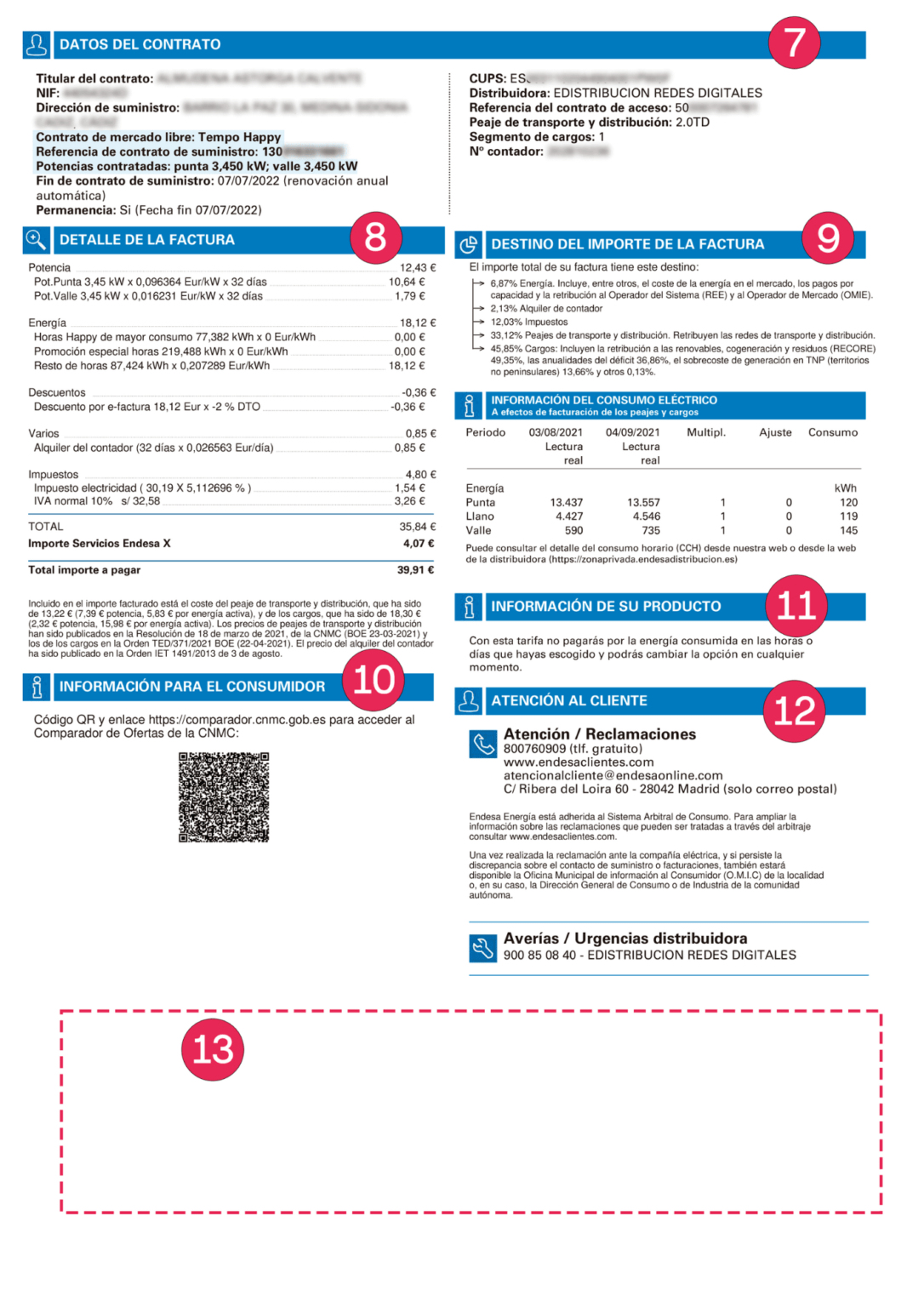 Manual para entender la factura de luz y gas de ENDESA- rastreWatios