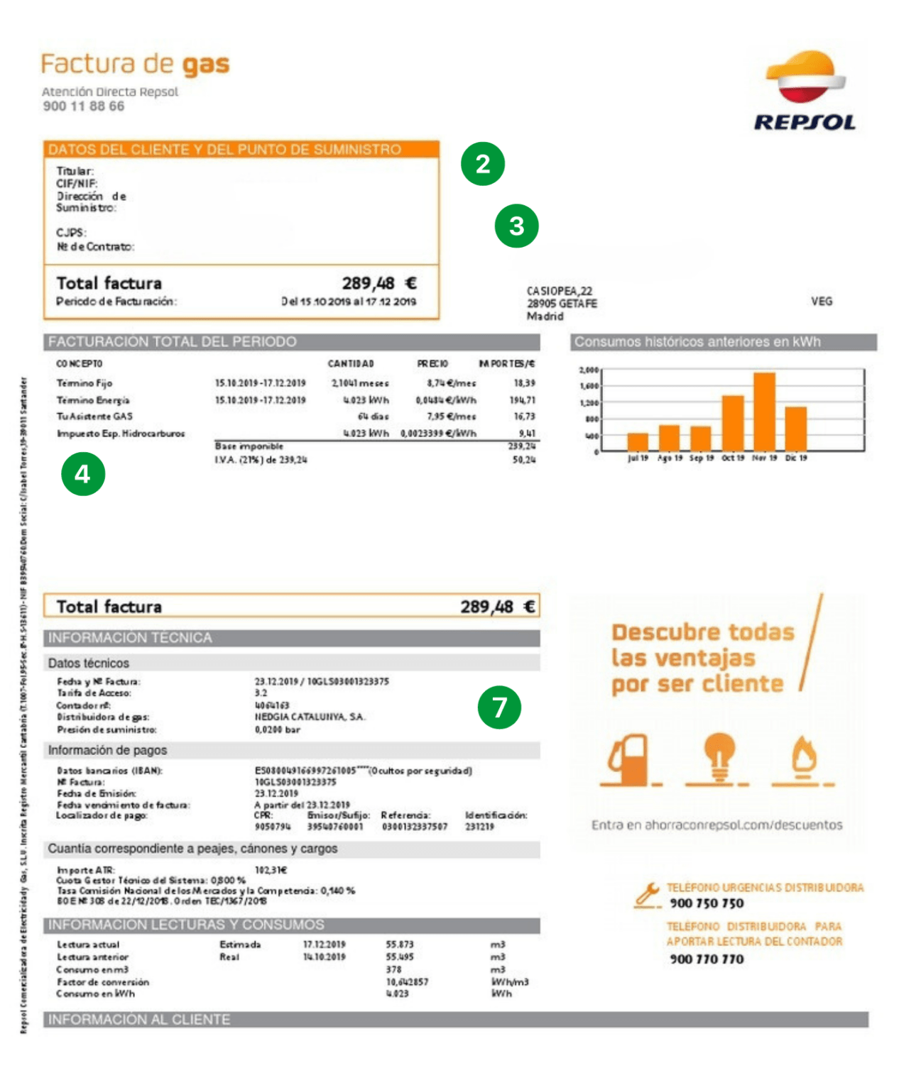 Manual para entender la factura de luz y gas de REPSOL - rastreWatios